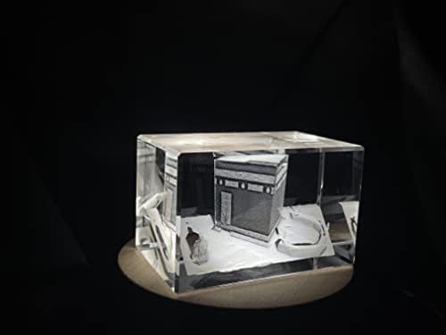אל -קאבה | שמירת קריסטל חרוטה 3D | מתנה/תפאורה | אספנות | מזכרת | מתנת צילום גבישים תלת מימדית בהתאמה אישית | גביש חרוט בתצלום תלת מימדי